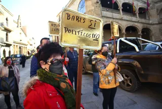 Concentración reciente de autónomos en Ciudad Rodrigo. | FOTO: ICAL