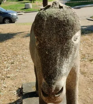 Estado en el que ha quedado el monumento al burro de Villarino crop