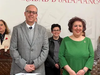 El vicerrector de Investigación y Transferencia de la USAL, José Miguel Mateos, y la profesora del área de Derecho Procesal, Marta del Pozo. Foto S24H