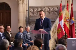 David Mingo durante su intervención en el pleno de toma de posesión como presidente de la Diputación. 