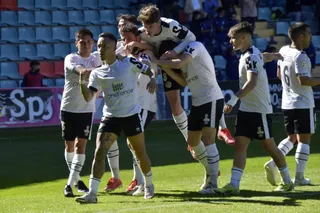 Juancho celebra uno de sus goles ante el Arosa FOTO SALAMANCA CF UDS