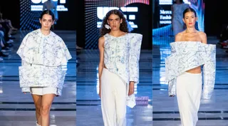 Modelos con diseño de Paula Castañeda en la MBFWMadrid. Fotos de JUAN NAHARRO GIMENEZ
