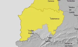 Aviso amarillo en Salamanca este miércoles, 8 de enero, por fuertes rachas de viento