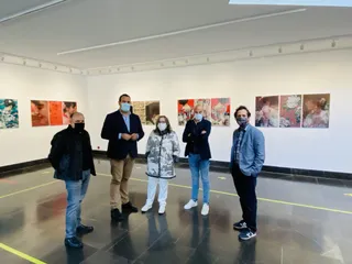 La autora con José Fuentes, David Mingo, Juan Carlos Bueno y Antonio Navarro