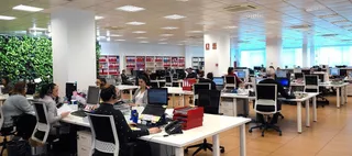 Trabajadores en una oficina