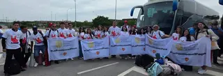 Estudiantes de la UPSA en Madrid para ver al Papa León XIV. UPSA