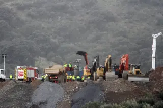 El operativo de rescate en el paraje Dolmén Monte Coronado en Totalán.