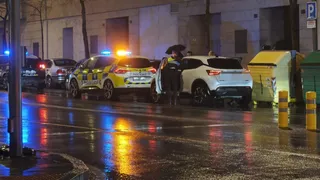 Varias patrullas de la Policía Local y Nacional en el paseo de la Estación inspeccionando el vehículo al que habían intentado acceder | Salamanca24horas