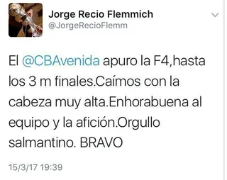 Los aficionados se rinden al esfuerzo de Perfumerías Avenida a través de la red social Twitter
