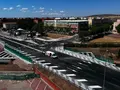 Obras en la avenida Saavedra y Fajardo, vista a ras de suelo
