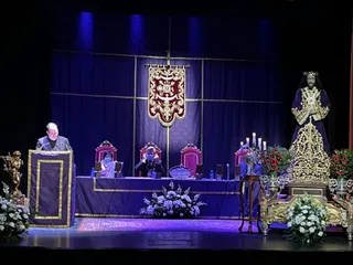 Un momento del pregón de la Semana Santa de Peñaranda pronunciado por Fernando García Gutiérrez