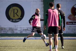 Sergio García, en un entrenamiento con el Guijuelo | FOTO CD GUIJUELO