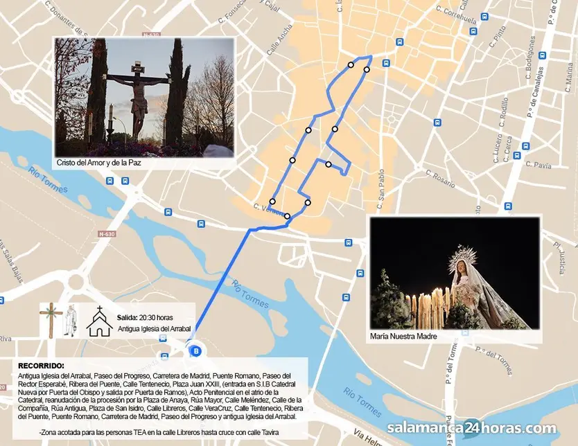 Recorrido de la Hermandad del Cristo del Amor y de la Paz