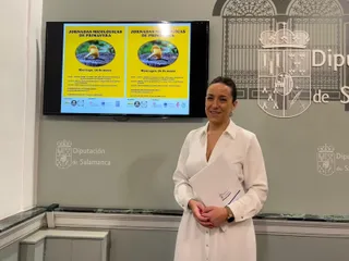 La diputada de medio ambiente, Pilar Sánchez en la presentación de las II Jornadas Micológicas en Salamanca. Foto S24H