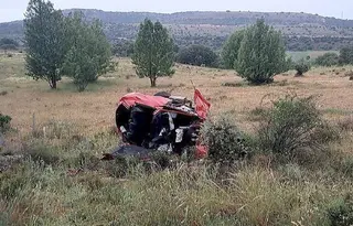 Una fallecida y dos heridos %22muy graves%22 en una salida de vía de un turismo en la SO 100 en Soria