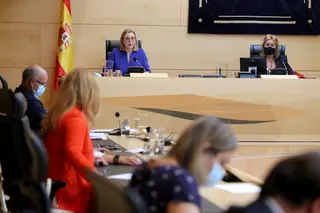 La consejera de Familia, Isabel Blanco, durante su comparecencia