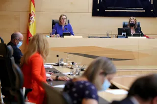 La consejera de Familia, Isabel Blanco, durante su comparecencia