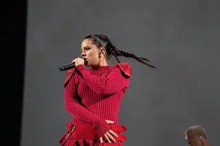 La cantante Rosalía durante su concierto en el Barakaldo Bizkaia Arena Bec, el pasado 27 de julio de 2022. Foto H.Bilbao - Europa Press