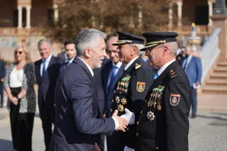 El ministro del Interior, Fernando Grande-Marlaska, durante la imposición de condecoraciones de la Policía Nacional en Sevilla - María José López - Europa Press - Archivo