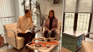 La concejala de Deportes, Pilar García, y la alcaldesa de Peñaranda, Carmen Ávila, han presentado el VI Duatlón Ciudad de Peñaranda