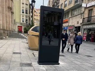 Tótem instalado en la plaza de San Juan de Sahagún