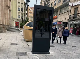 Tótem instalado en la plaza de San Juan de Sahagún
