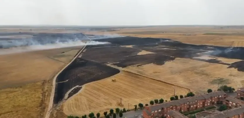 Así es la visión aérea del incendio de Martín de Yeltes