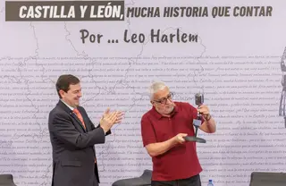 Leo Harlem en la presentación de "Castilla y León, mucha historia que contar"