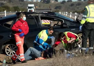 Dos heridos en un accidente en la A62 a la altura de de Martín de Yeltes (2)