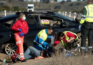 Dos heridos en un accidente en la A62 a la altura de de Martín de Yeltes (2)