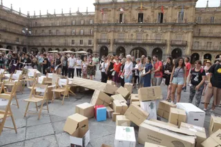 Acto refugiados Plaza Mayor