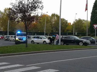 Colisión en la glorieta Castilla y León