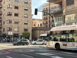 Apagón en los semáforo de Gran Vía. Foto S24H