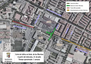 Cortes de tráfico en la avenida de Maristas