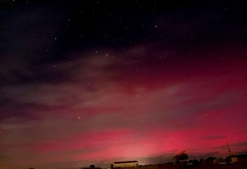 Aurora boreal en Martiago. Foto vía