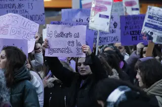 Manifestación organizada por el movimiento feminista de Salamanca