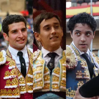 Los novilleros Valentín Hoyos, Ismael Martín y Mario Navas, novillada en La Glorieta, viernes, 15 de septiembre. Foto S24H