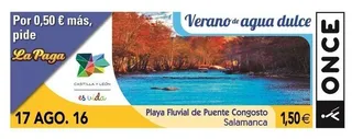 Los cupones de la ONCE se bañan en las aguas de la Playa Fluvial