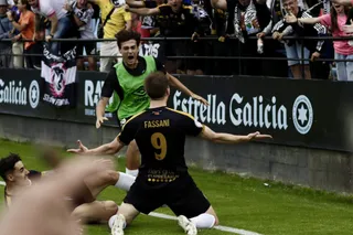 Fassani celebra su gol en Barreiro | FOTO SALAMANCA CF UDS