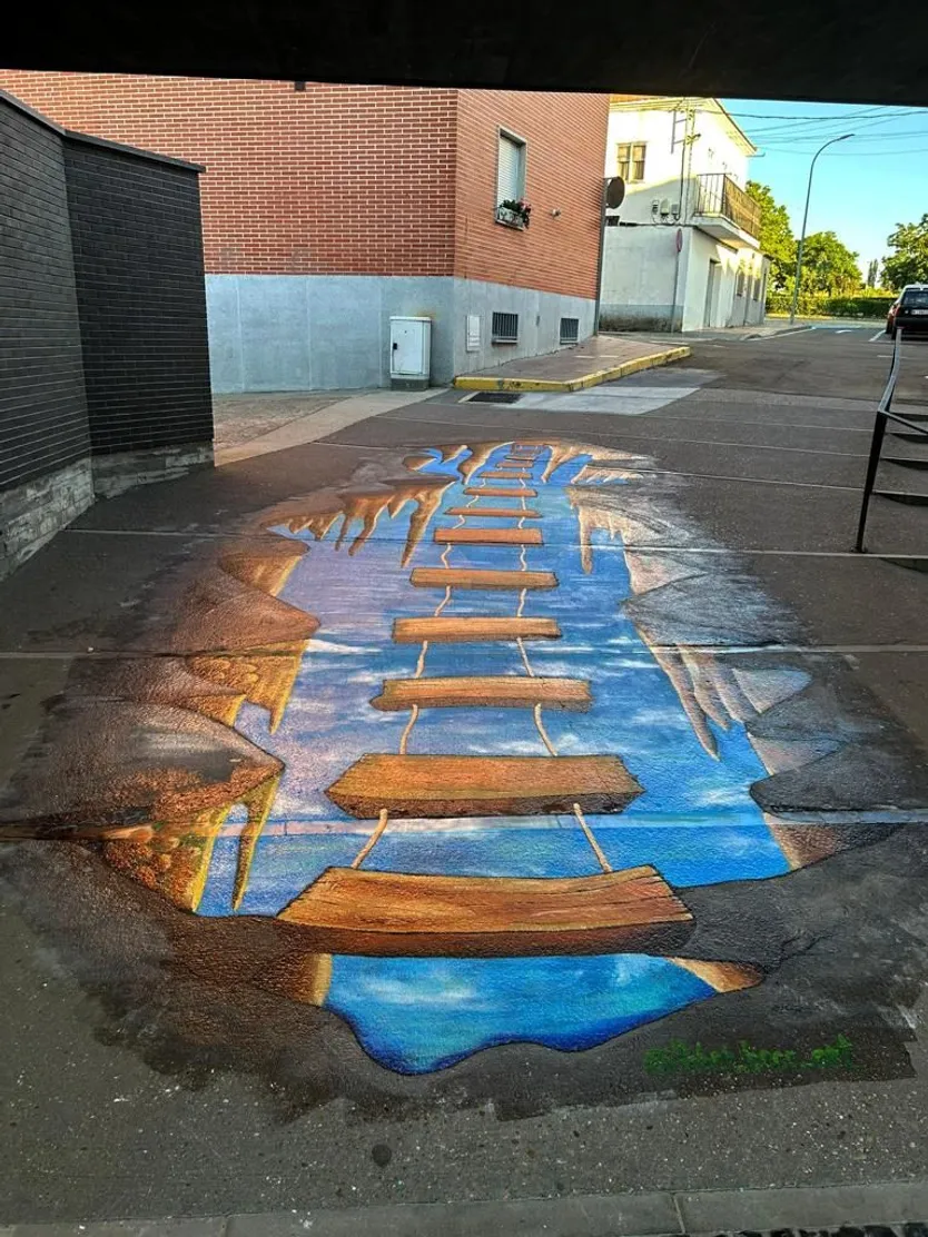 ‘Abismo’, el nuevo mural en 3d de Rober Bece que ya se puede ver en Santa Marta de Tormes