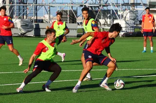 Ian Olivera, en un entrenamiento con su selección | FOTO FEDERACIÓN ANDORRA DE FÚTBOL