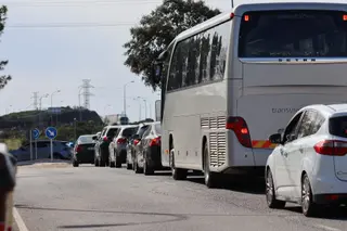 Retención en la A 66 tras la final de la Copa del Rey