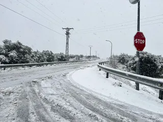 Nevada en Salamanca 28 de enero 2026, carretera DSA-309 a la altura de las urbanizaciones de Carrascal de Barregas | Verónica Tapia