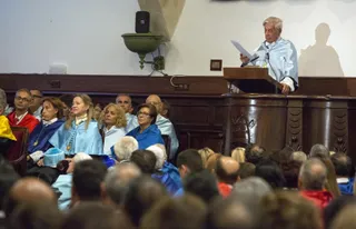 Mario Vargas Llosa en su discurso de doctorado honoris causa - Foto ICAL (David Arranz)