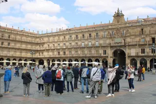 Plaza Mayor de Salamanca, gente, turistas