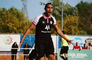 Gabri festeja el gol del triunfo ante el Tordesillas | FOTO SALAMANCA CF UDS