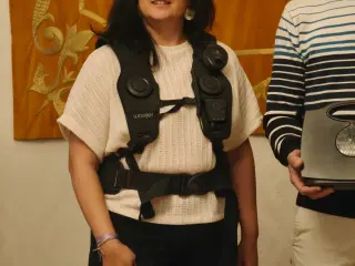 La mochila vibratoria utilizada por ASPAS durante las Ferias y Fiestas de Salamanca