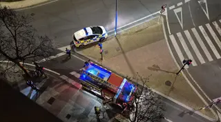 Intervención de los Bomberos en una cafetería de Cruz de Caravaca.