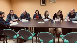 Un momento de la asamblea de la Mancomunidad de municipios de la comarca de Peñaranda