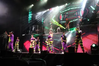 Orquesta Vulkano en una actuación en Villamayor de la Armuña